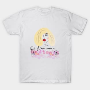 portrait of woman with straight blond hair T-Shirt